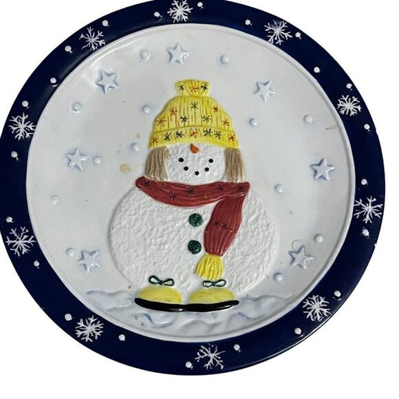 Pair of Snowfolk Snowman Plates - Picture 1 of 5